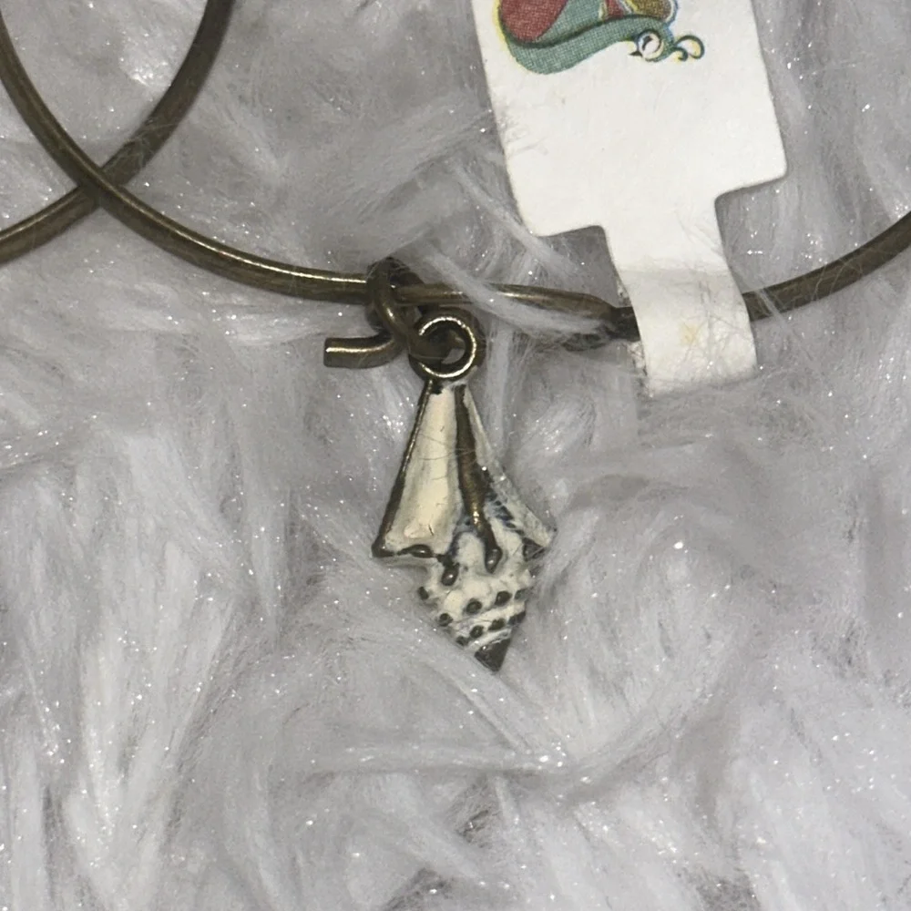 Hand Painted Charm Bracelet Anchor Ship Wheel The Helm Sea Shell Nautical‎ NWT